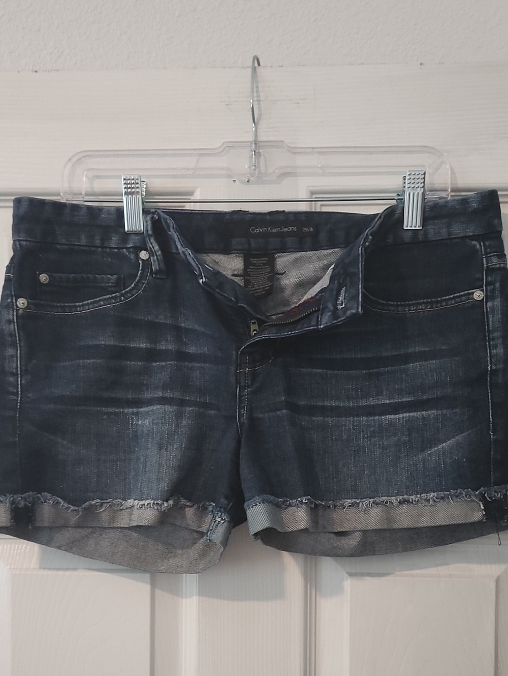 Calvin Klein Jeans Dark Indigo Rolled Hem Denim Shorts